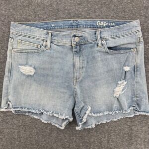 Gap 1969 Distressed Denim Cut Off Shorts Light Wash Size 33 Paisley Pocket